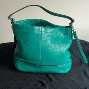 Coach Turquoise Leather Crossbody/Hobo  Bag Coach Park Ivy Pine Green